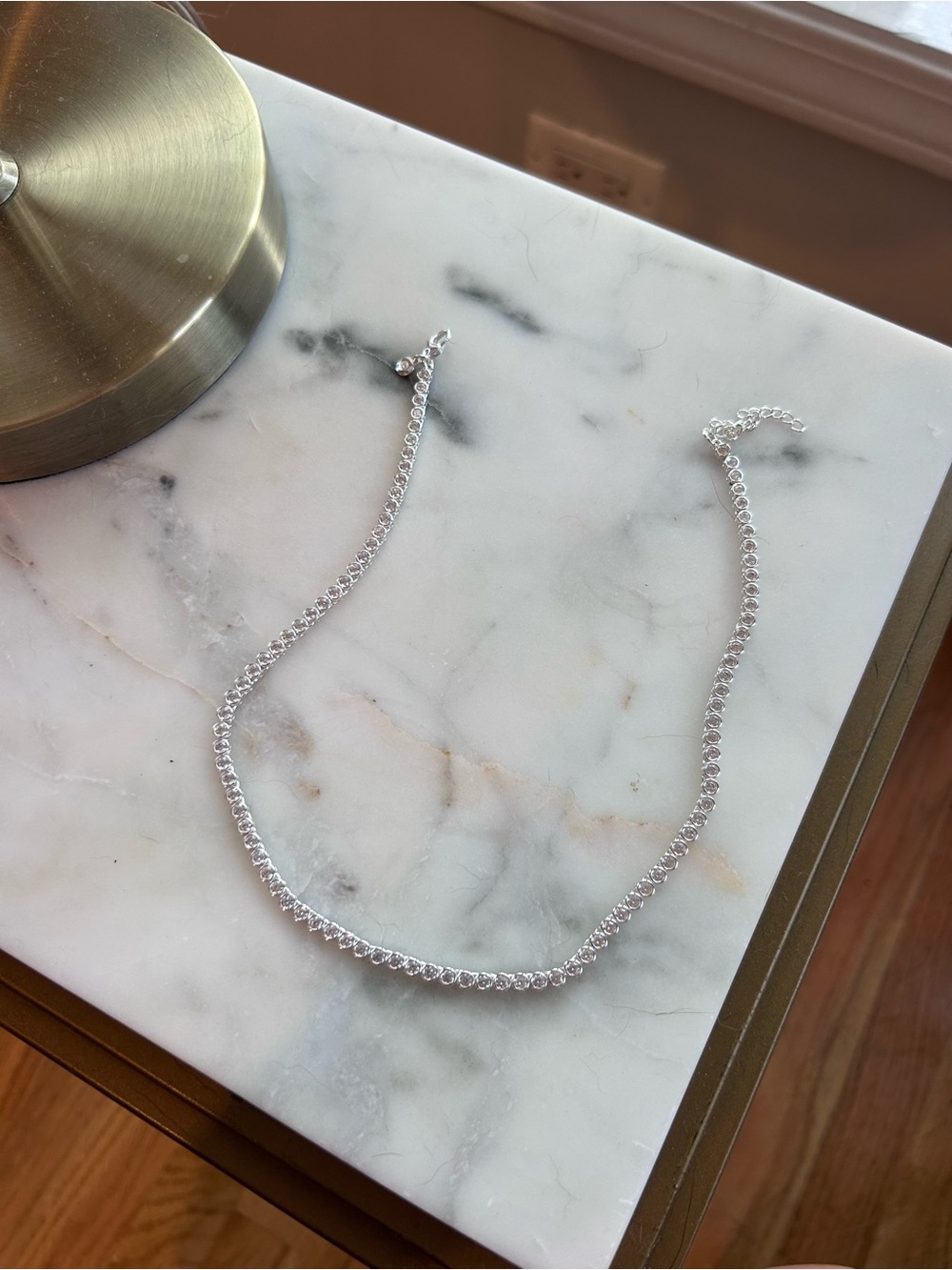 Madewell Silver Crystal Tennis Necklace